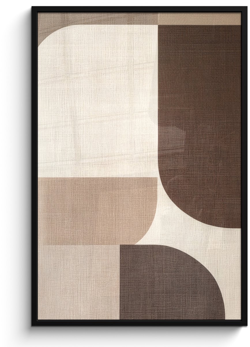 FrameYourWall Poster in lijst - Fotolijst 80x120 cm - Posters - Geometrisch - Geweven structuur - Modern - Posterlijst zwart - Decoratie - Wanddecoratie woonkamer - Muurdecoratie slaapkamer Vormen - Modern