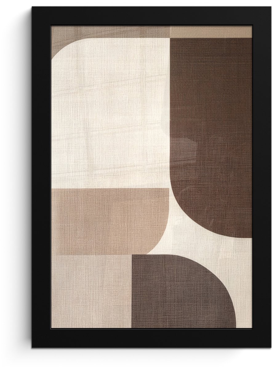 FrameYourWall Poster in lijst - Fotolijst 20x30 cm - Posters - Geometrisch - Geweven structuur - Modern - Posterlijst zwart - Decoratie - Wanddecoratie woonkamer - Muurdecoratie slaapkamer Vormen - Modern