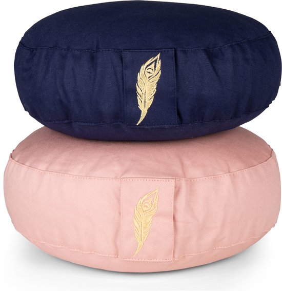 MindBaas - Meditatiekussen - Eco - Rond - Extra Laag - Kids - Roze - Dubbel Gestikt - 8 x 28 cm (hoogte x diameter) - Yoga kussen - Yogakussen van Merkloos — afbeelding 3
