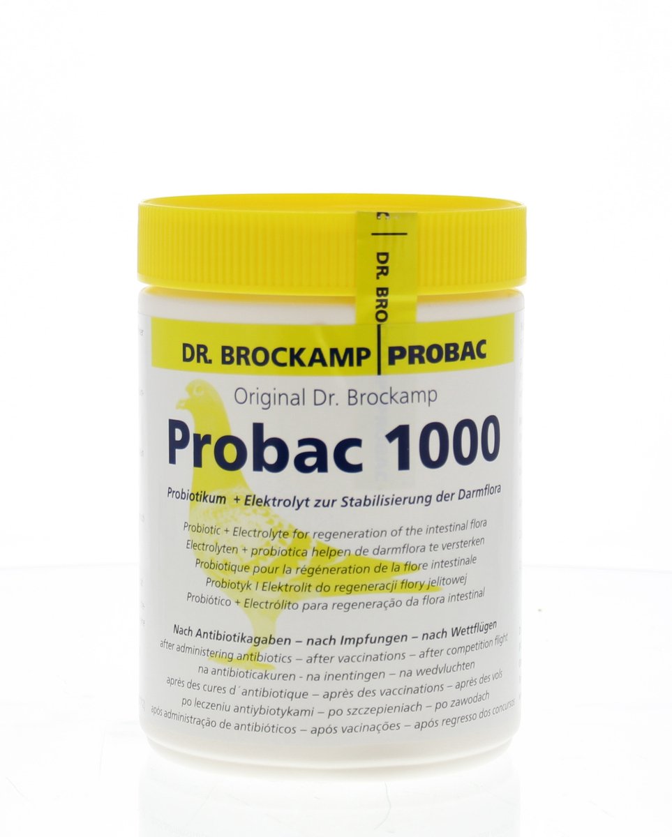 Probac 1000 Dr Brockamp 500g - reisduiven: probioticum + elektrolyten voor sierduiven, postduiven