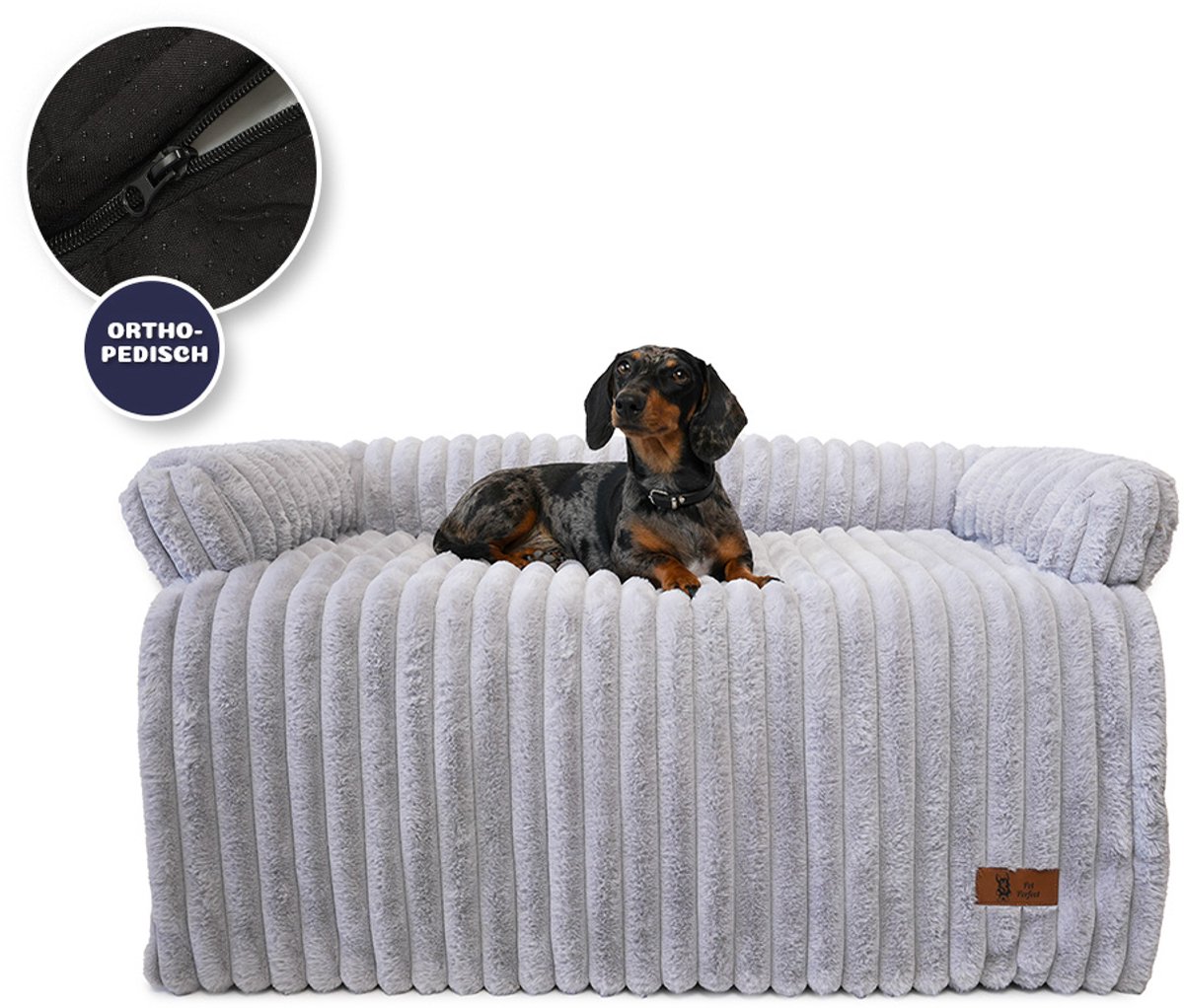 Pet Perfect Luxe Hondendeken – Hondenkleed – Bankbeschermer – Orthopedisch – Wasbaar – Grijs – M