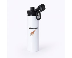 Hacebo® - giraffe met eigen naam waterfles met draaidop zwart - Giraffe - giraffe liefhebbers - dieren liefhebber - leuk cadeau voor iemand die houdt van giraffen - cadeau - kado - water fles - 850ML
