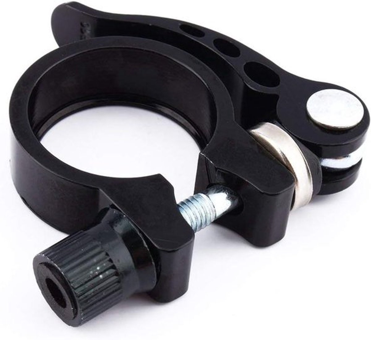 Rieba® Zadelpenklem Fietszadel - Met Snelspanner - Binnendiameter 31.8 mm - Voor Fiets - Aluminium - Zwart