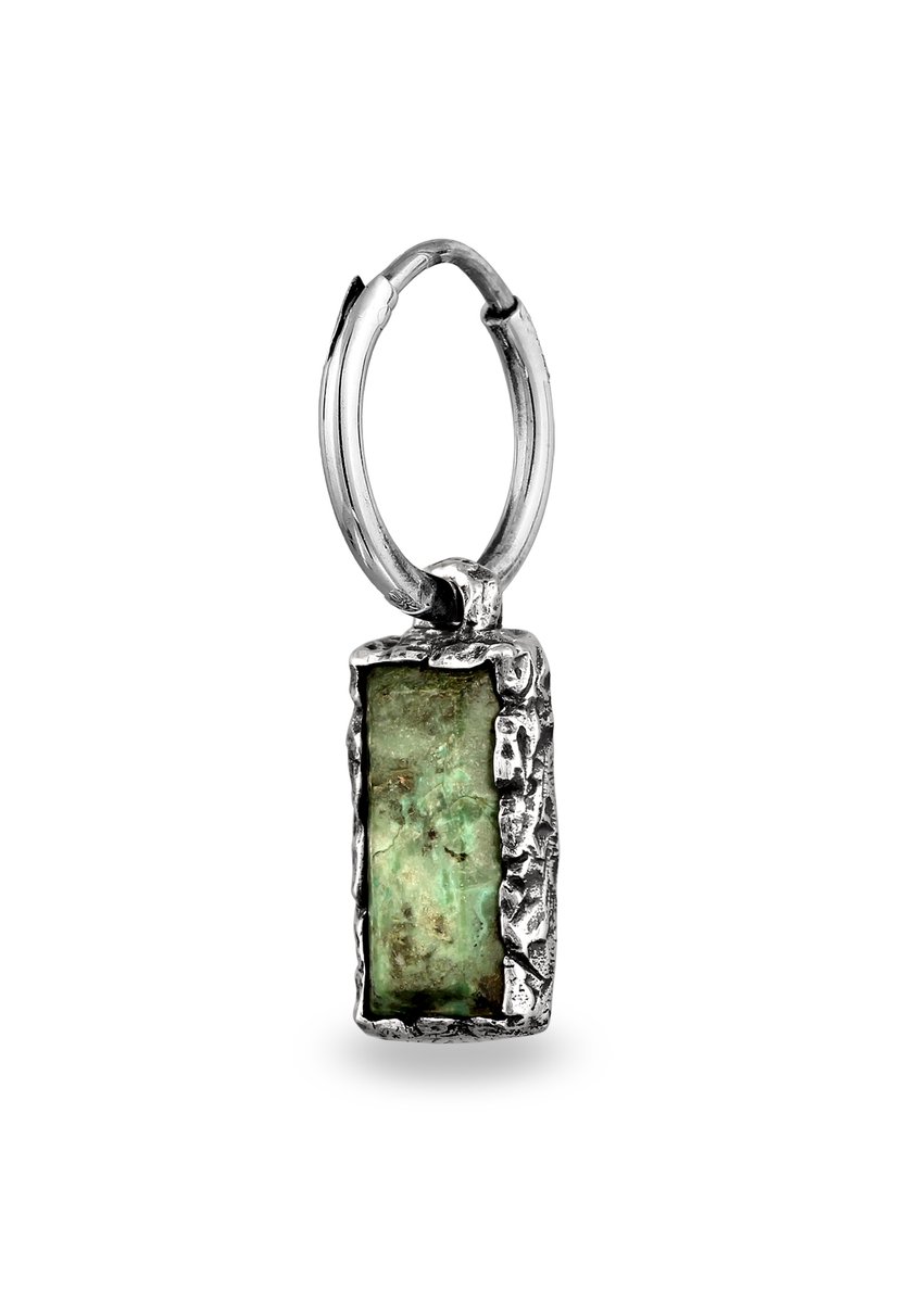 Haze & Glory - Oorbellen - Creole Afrikanischer Türkis Grün 925 Sterling Silber -