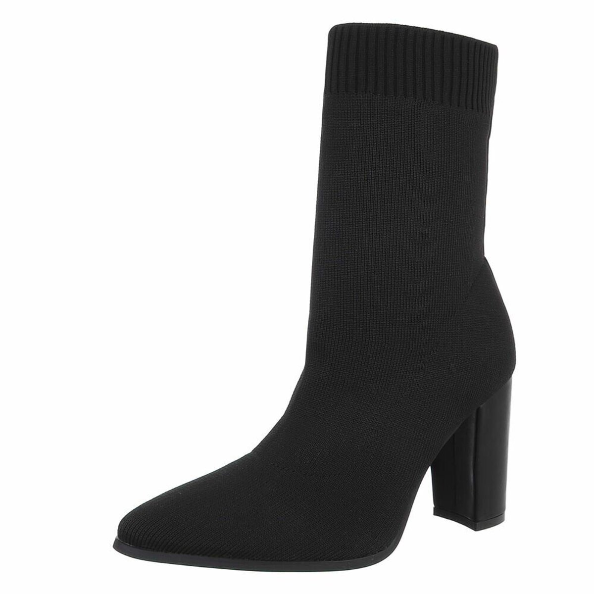 ZoeZo Design - elegante - comfortabele - soklaarsjes - soklaarzen - stretch - zwart - enkellaarzen - elastische stof - maat 41 - hakhoogte 9 cm