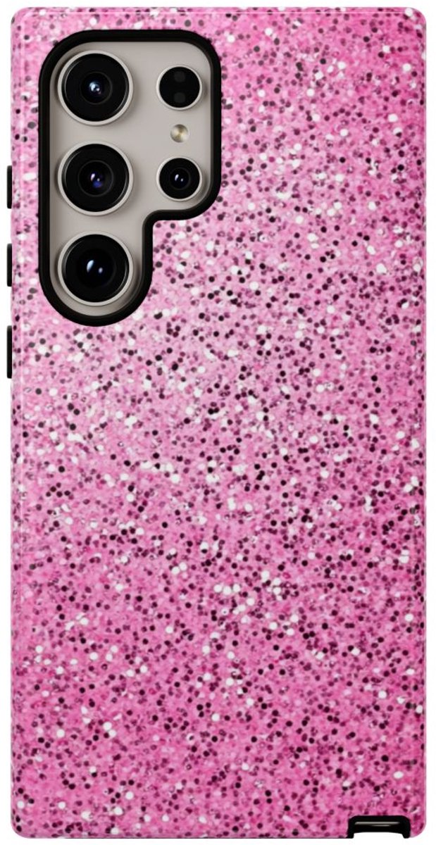 Roze Glitter Sprankelstructuur – Telefoonhoesje Geschikt voor Samsung Galaxy S24 Ultra