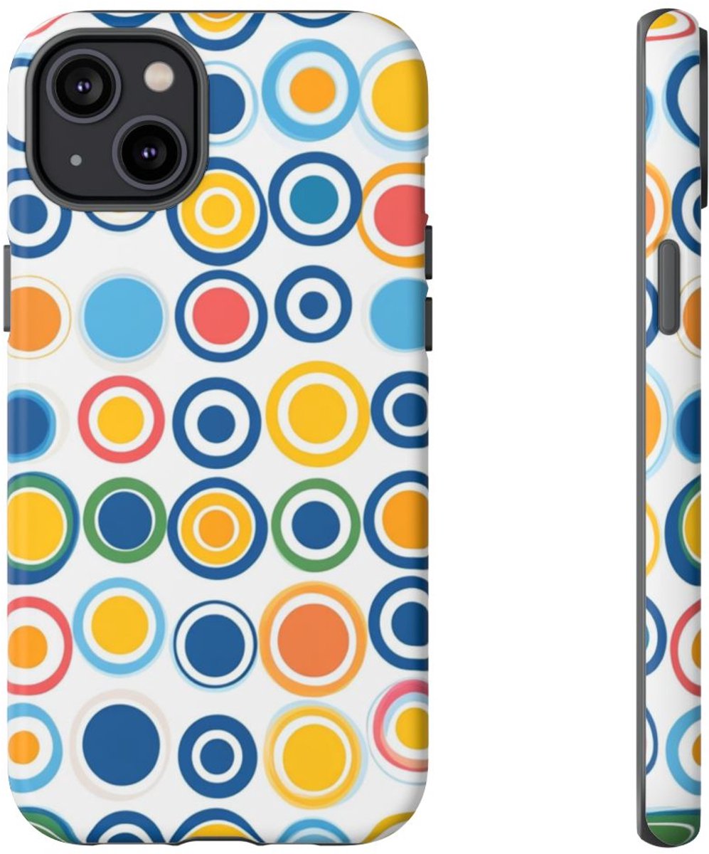 Vrolijk Cirkeldessin in Heldere Kleuren – Telefoonhoesje Geschikt voor iPhone 14 Plus