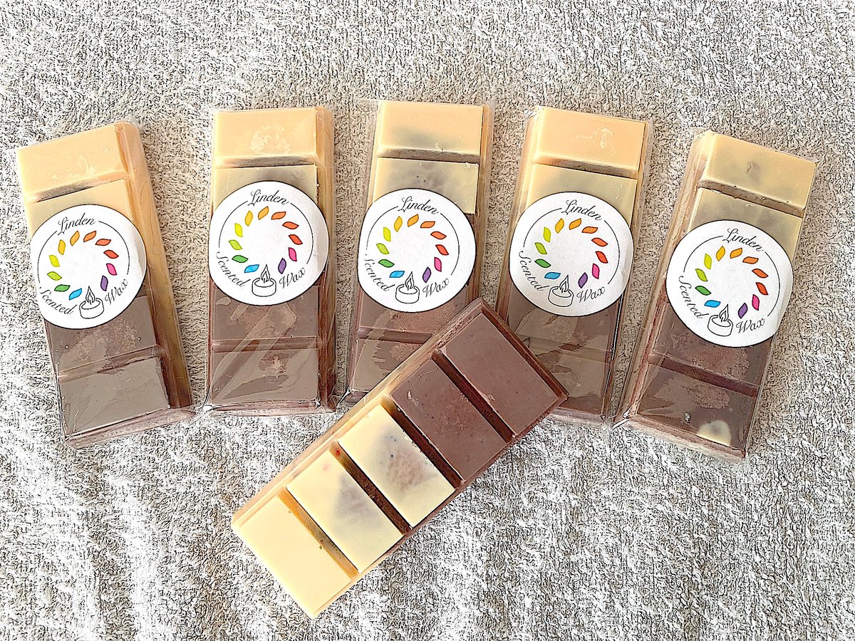 Linden Waxmelts COCONUT ISLAND (Kokosnoot) waxmelt geur - Linden - handgemaakt - 100% sojawax - aromatic - voor geurbrander - huisparfum bruin / wit