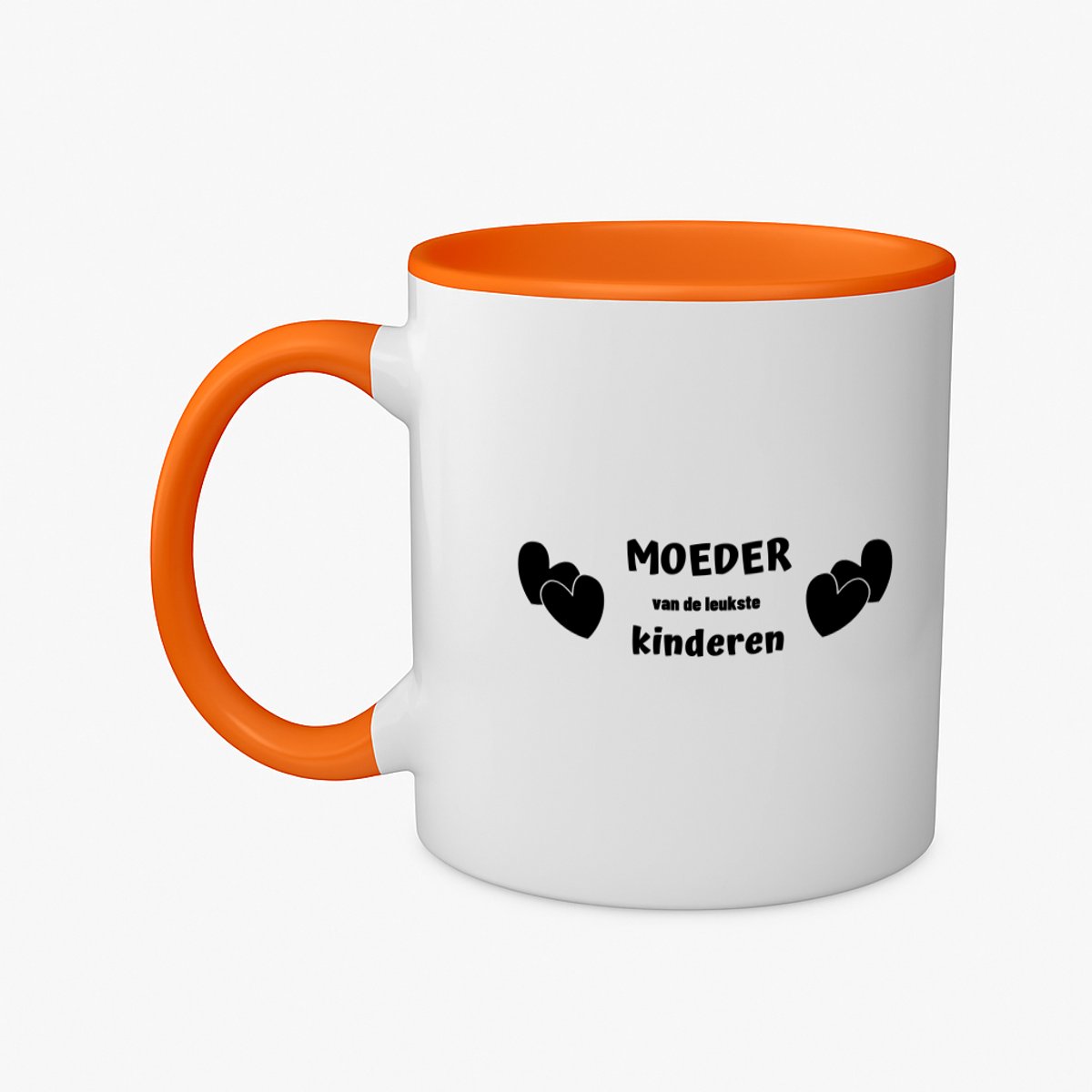 Hacebo® - moeder van de leukste kinderen koffiebeker oranje - Mama - de leukste mama - thee mok - koffie beker - Moeder cadeautjes - moederdag - verjaardag - geschenk - kado - koffiemok - 350 ML inhoud