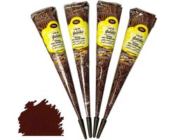 12 x FADEDA Golecha 100% Natuurlijke Mehendi Kegel – Donkerbruin Hennapasta voor Tijdelijke Tatoeage | Vegan & PPD-vrij 125g per Kegel met Kajal Sticker