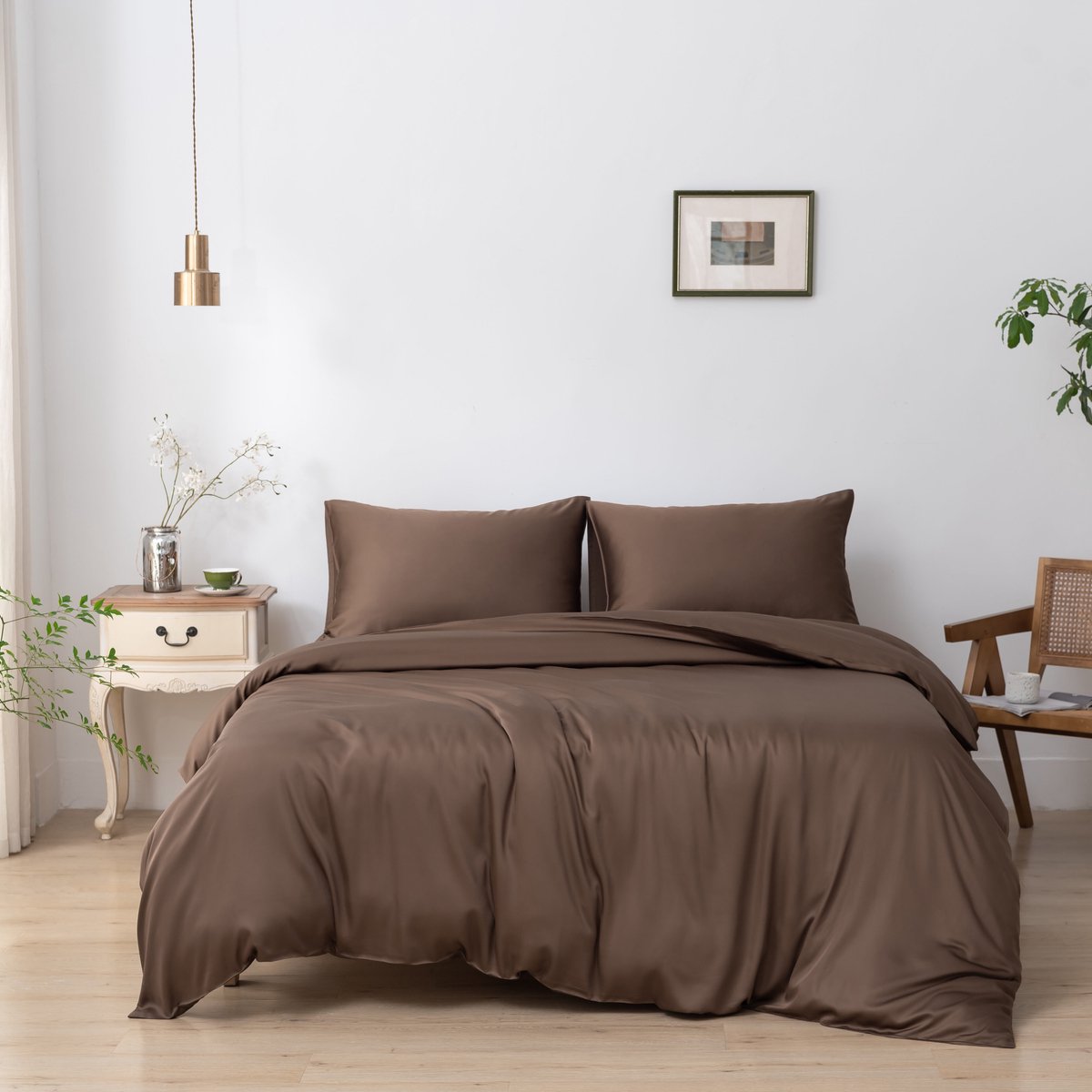 Bamboe dekbedovertrek Coffee Brown - bruin 200x220 cm – zacht, ademend & duurzaam | Boomba Bamboo®