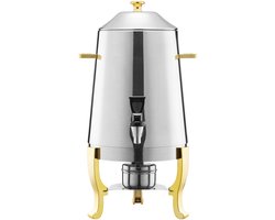 13L Roestvrijstalen Drankdispenser, met Alcoholbrander en Druppelvrije Kraan voor Warme en Koude Dranken Zoals Koffie, Thee of Water, voor Restaurants, Evenementen en Feesten
