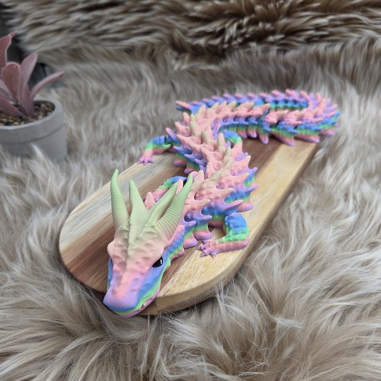 3D-bedrukt drakenei, 30 cm grote beweegbare kristallen draak met 3D-bedrukt drakenei, 30 cm grote beweegbare kristallen draak met