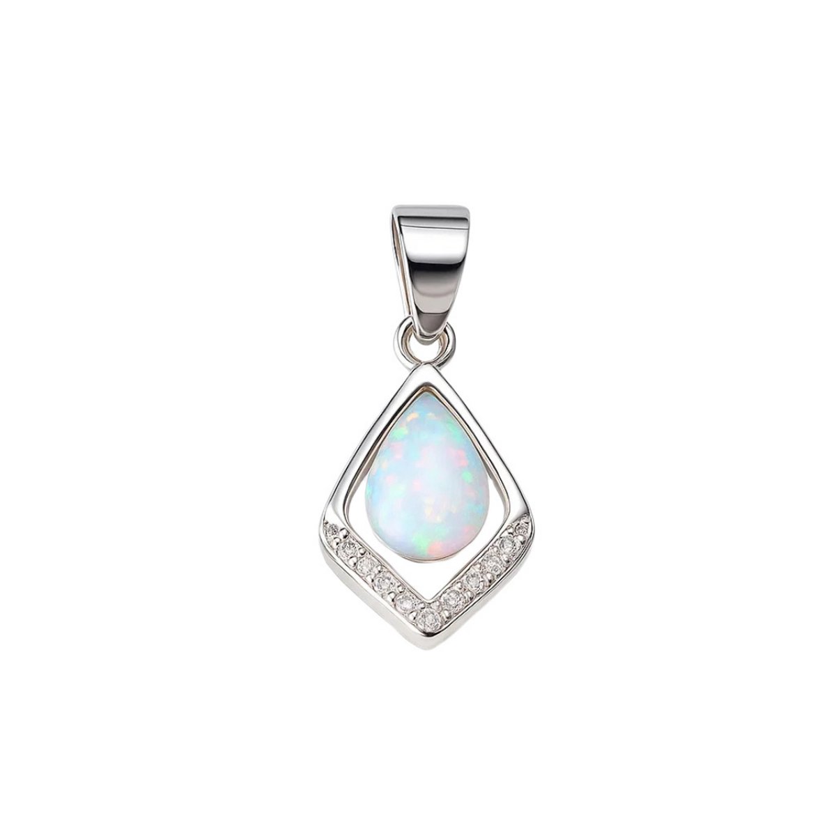 Zilver Opaal Hanger - Echte Opaal Steen - Echte Zilver - Zilver 925 - Opal Pendant- Amona Jewelry