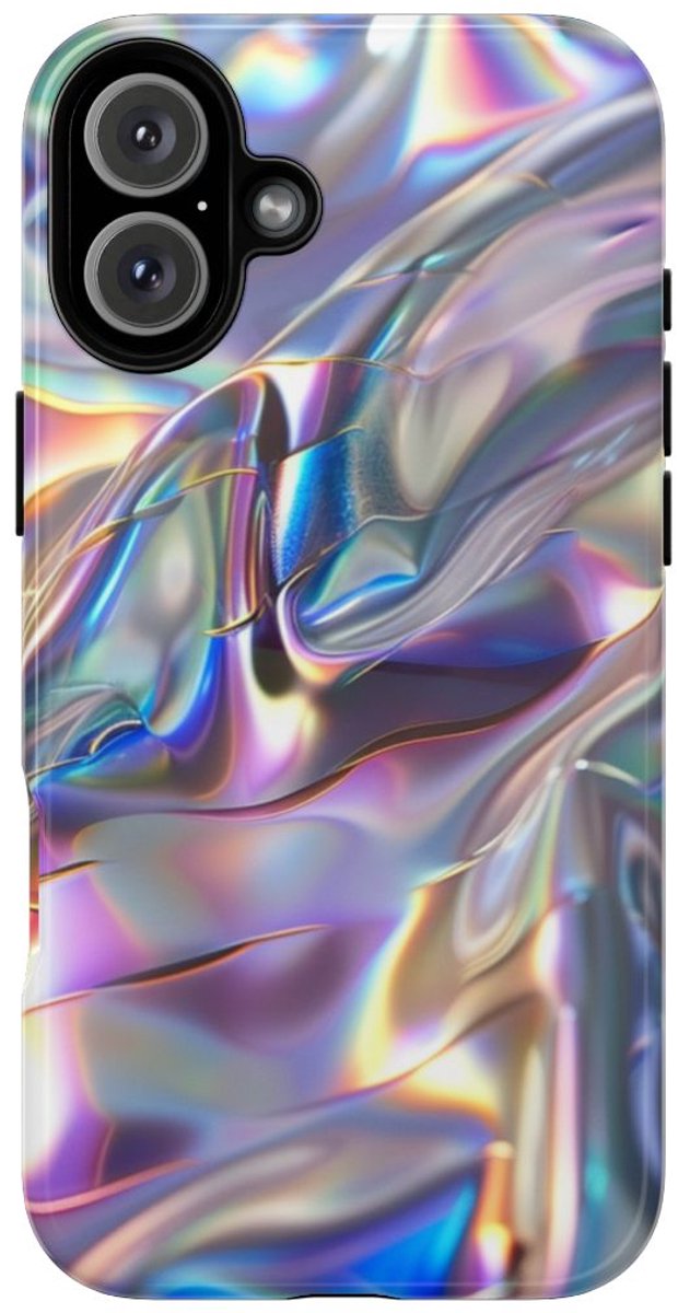 Iridescerende Holografische Textuur – Telefoonhoesje Geschikt voor iPhone 16 Plus