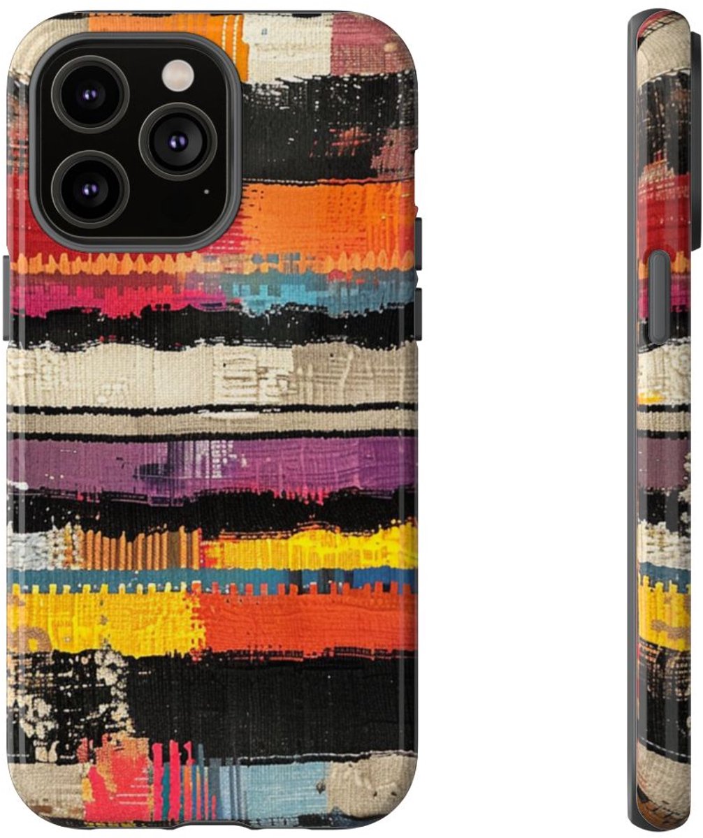 Kleurrijk Abstract Geweven Patroon – Telefoonhoesje Geschikt voor iPhone 14 Pro Max