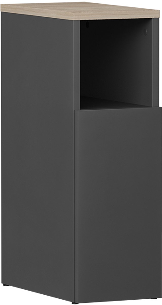Vicco Enton Nachtkastje – 20 x 59.5 cm met 1 deur Antraciet/Sonoma