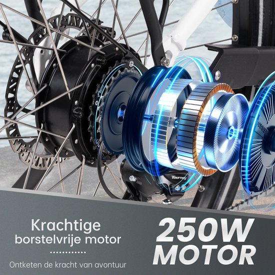 SAXXX Elektrische Fiets Comfort Sport Easy - 468Wh Verwijderbare Accu - 90 km Actieradius - SHIMANO Tourney 7 versnellingen - Achterwielmotor 250W - 28 Inch Wielen - Mechanische schijfrem - Elektrische Stadsfiets - Wit van Saxxx — afbeelding 4