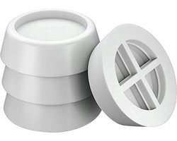 Trillingsdempers Voetjes Voor Wasmachine & Droger - Antislip Rubber Pootjes Extra Dik - Anti Trilling / Vibratie Dempers Pads Verhoger - Schokdempers - Set Van 4 Stuks - Wit