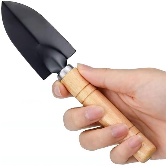 Allecto Plus - Mini Tuingereedschap Set van 3 Stuks - Tuinschop en Tuinhark - Houten Cadeau Set voor Potplanten - Binnen en Buiten Gebruik van Allecto Plus — afbeelding 4
