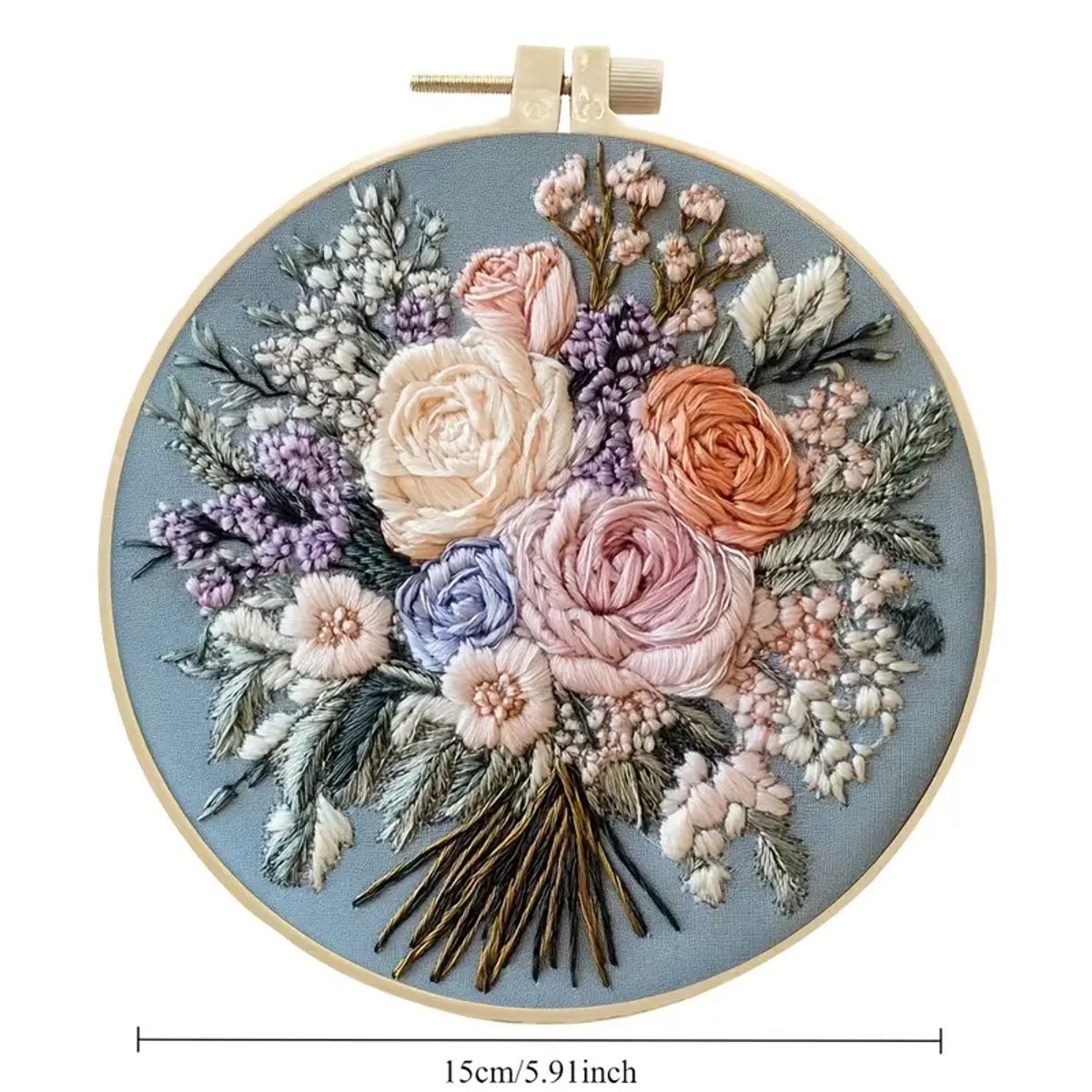 BOTC Borduurpakket - Borduurset van 4 - Borduurpakketten voor Volwassenen - Hobby en Creatief - Borduren - Bloemen — afbeelding 12