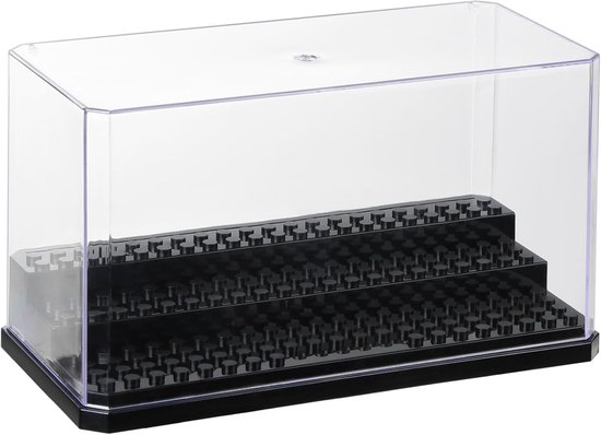 Foto: Minifiguren display case acryl bouwstenen display box met 3 niveaus stofdichte beschermende vitrine voor actiefiguren en verzamelobjecten