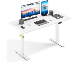 Zit-sta bureau 160 x 80 cm, Elektrisch in hoogte verstelbaar bureau, met geheugenfunctie en anti-botsingstechnologie, Stevig en Duurzaam, Stille Motor, Hoogte 70-117cm
