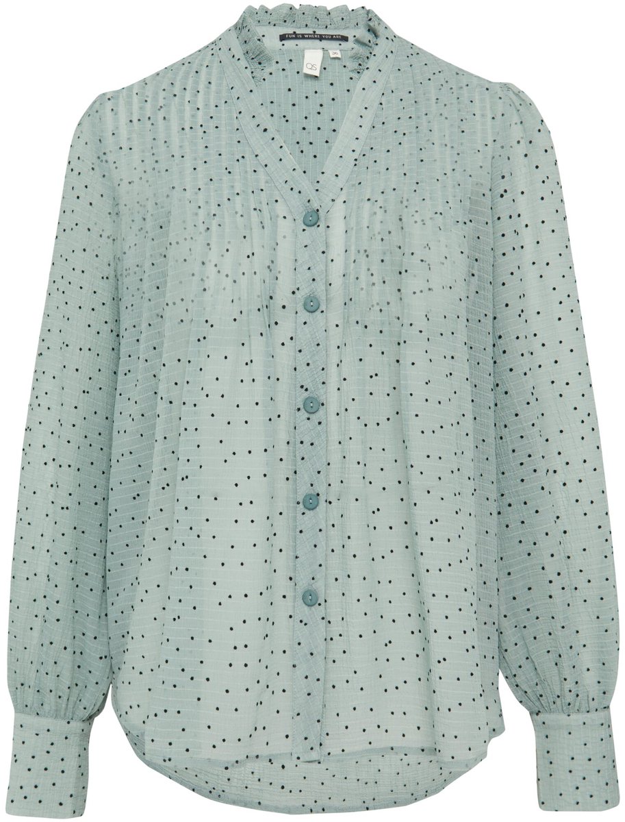 Gestructureerde chiffon blouse met stippenmotief