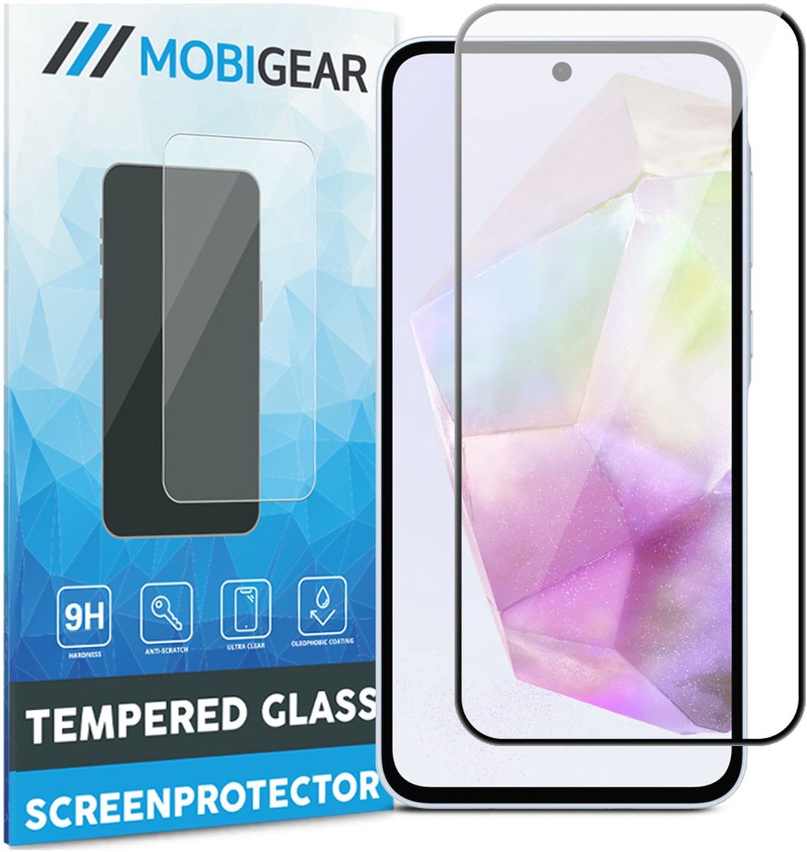 Mobigear Screenprotector geschikt voor Samsung Galaxy A36 Glazen | Mobigear Premium Screenprotector - Case Friendly - Zwart