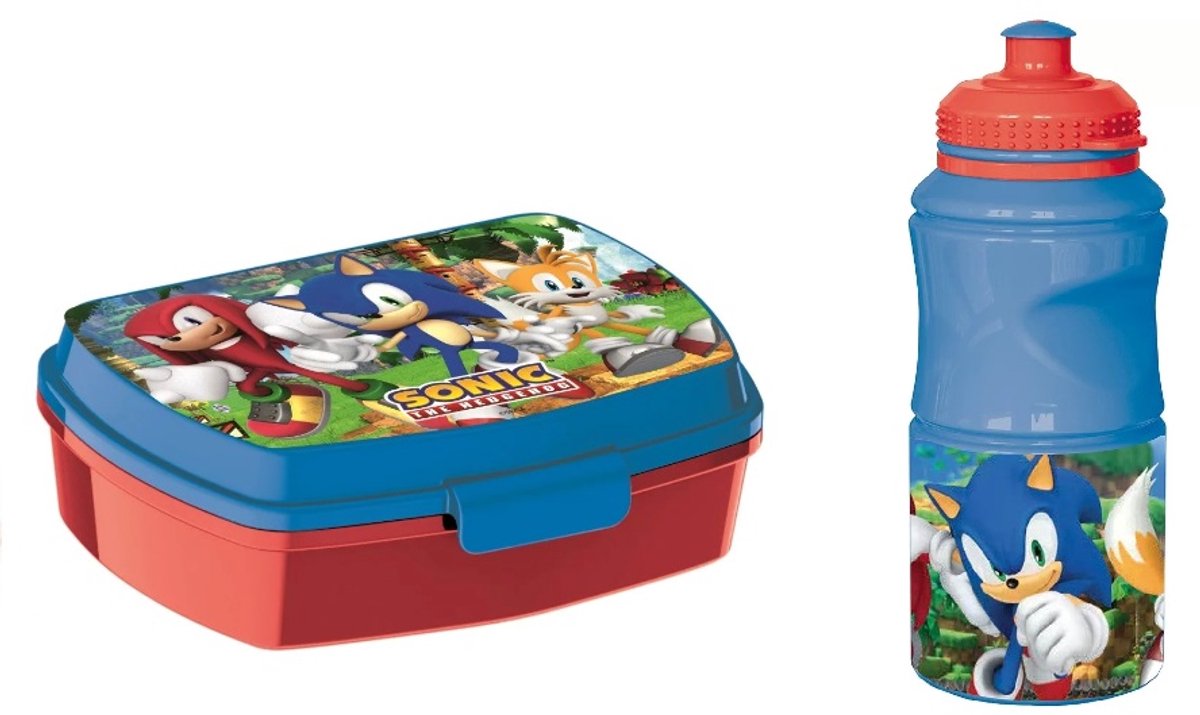 Sonic the Hedgehog Adventure broodtrommel + plastic drinkfles 380ml