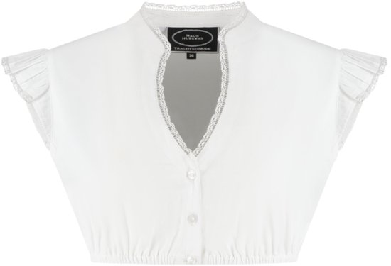Chemisier Dirndl Oktoberfest - Wit - Avec manches courtes et dentelle - Femme - Taille XXL