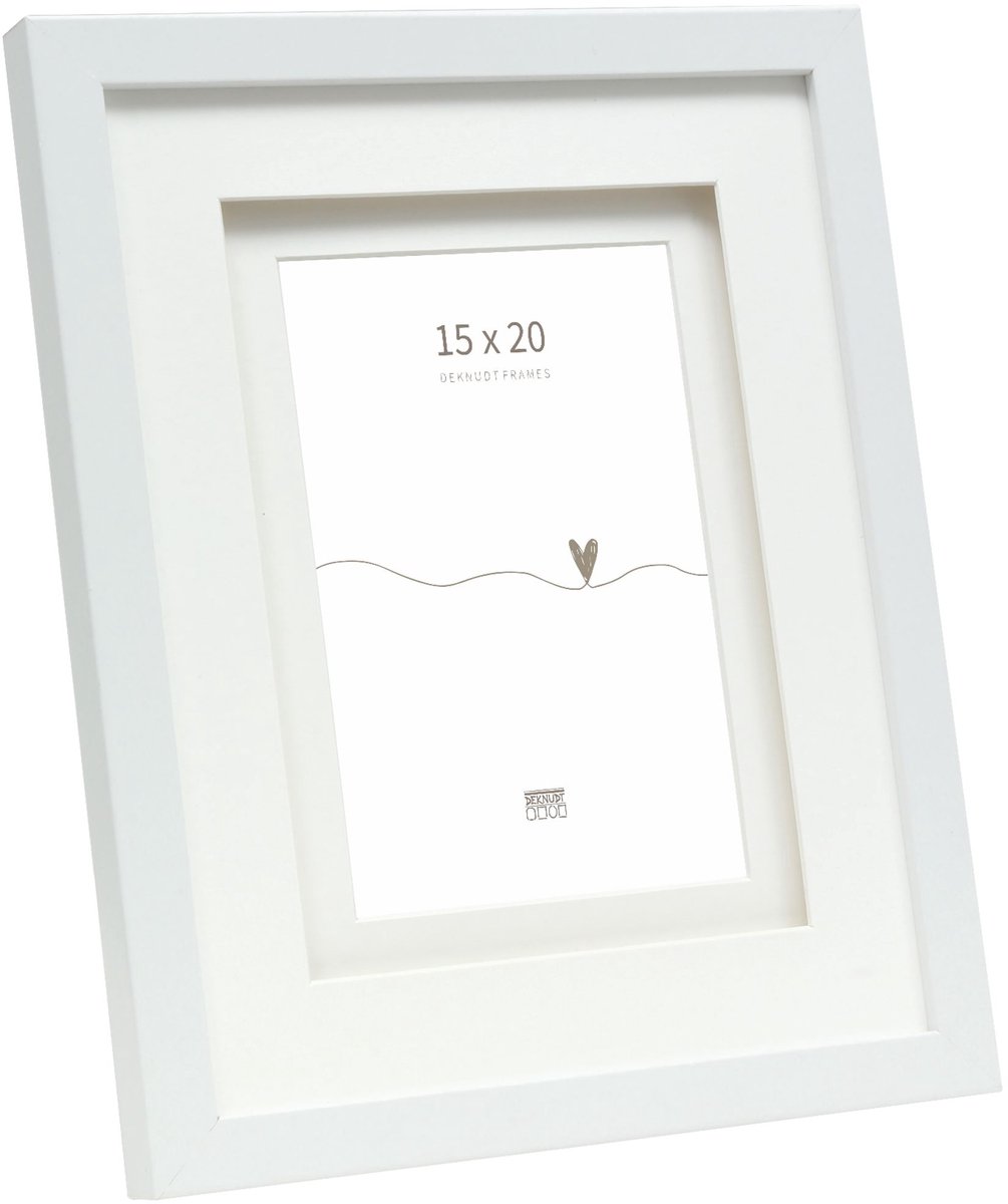Deknudt Frames fotolijst S65KK1 P1 - wit met passe-partout - 15x20 cm