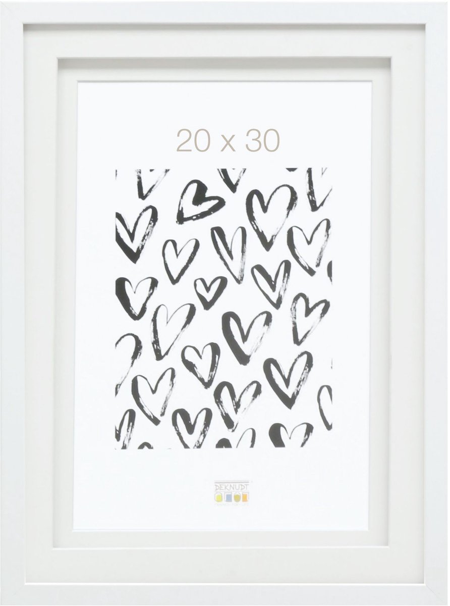 Deknudt Frames fotolijst S65KK1 P1 - wit met passe-partout - 20x30 cm