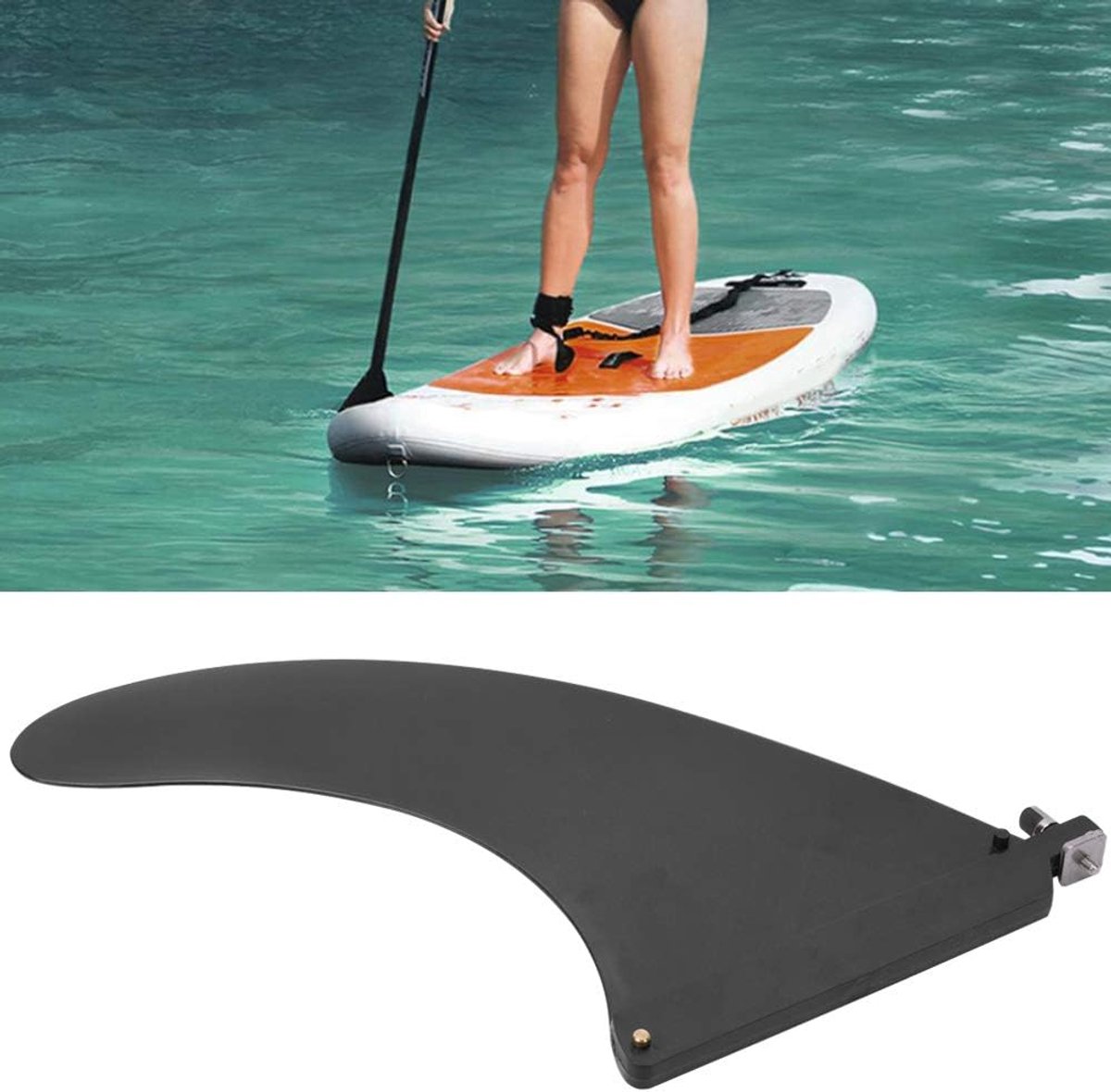 Finne Plastic Afneembare Opblaasbare Surfplankvinnen - Surfaccessoires - Vorken - Kano's - Roeiboten - Zwart