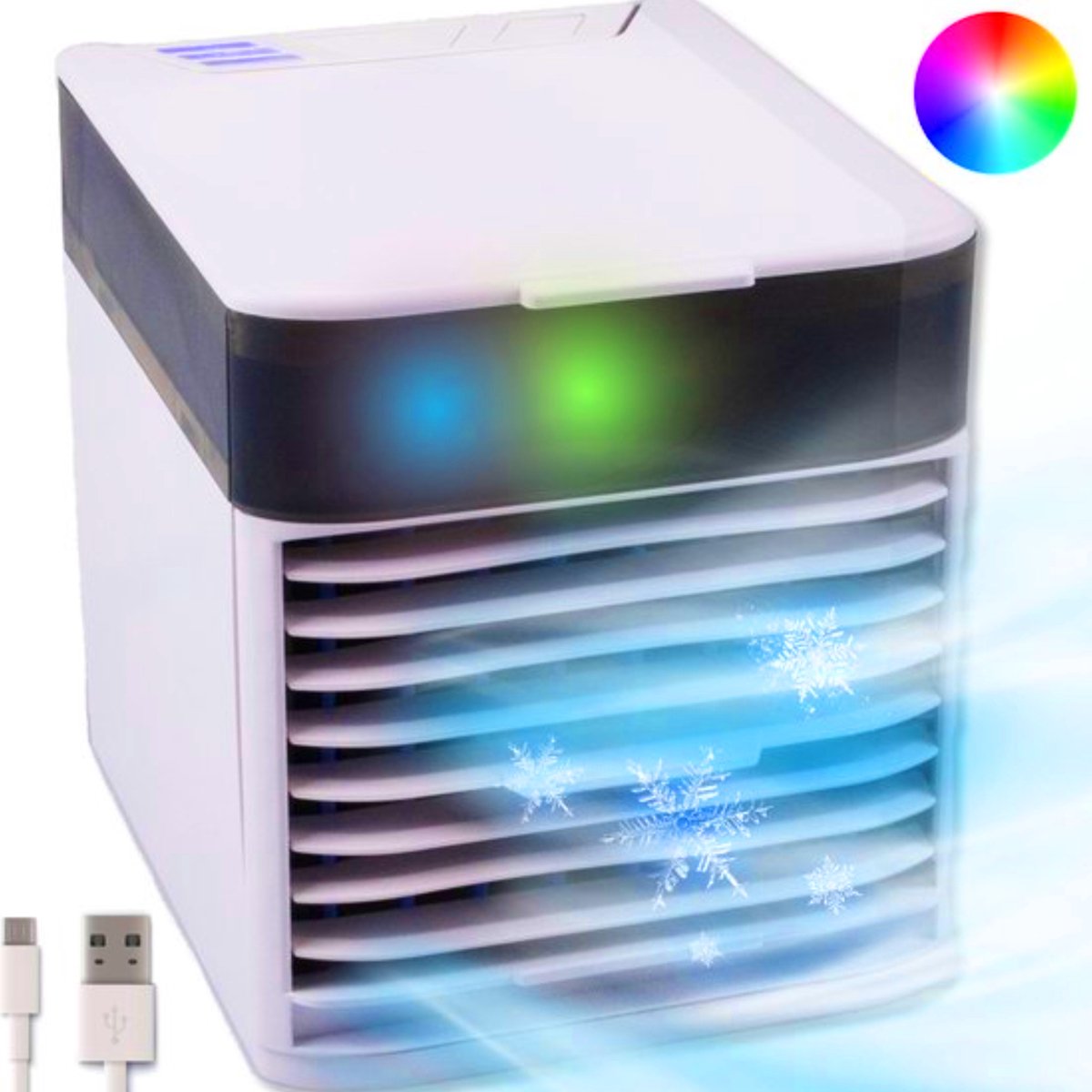 Silvergear Mini Aircooler met Water - Air Cooler /Luchtkoeler - Luchtcooler - AC - USB - LED - Wit
