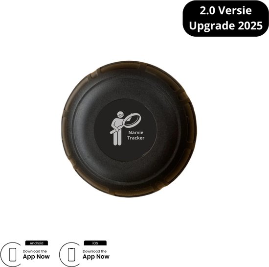 Narvie GPS Tracker 2.0 – Zonder abonnement – Tot 3 jaar batterij – Draadloos terugvinden via Apple & Google netwerk – Sleutels, fiets, koffer & huisdier – Compact & krachtig