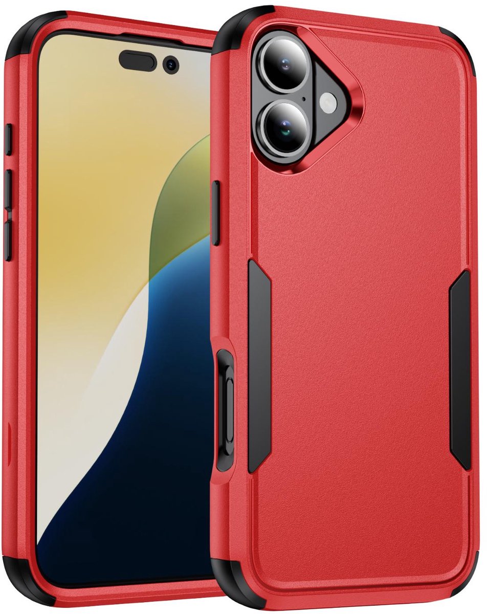 Mobigear Hoesje geschikt voor Apple iPhone 17 Telefoonhoesje Hardcase | Mobigear Ultra Tough Backcover Shockproof | Schokbestendig iPhone 17 Telefoonhoesje | Anti Shock Proof - Rood