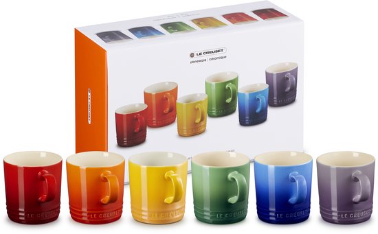 Le Creuset Vancouver Mokken 350 ml Regenboog Kleuren Set Van 6