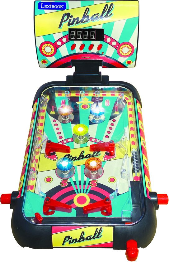 Lexibook tafel Elektronische Flipperkast, actie- en reflexspel voor Kinderen en gezinnen, LCD-scherm, licht- en geluidseffecten, JG610