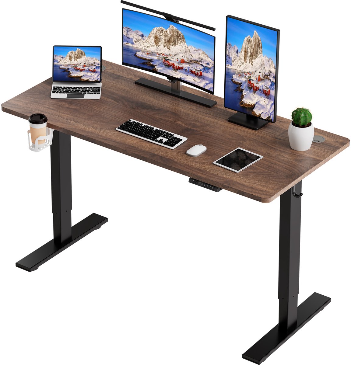 HOMAVO Zit-sta bureau - Elektrisch verstelbaar - 140x70cm