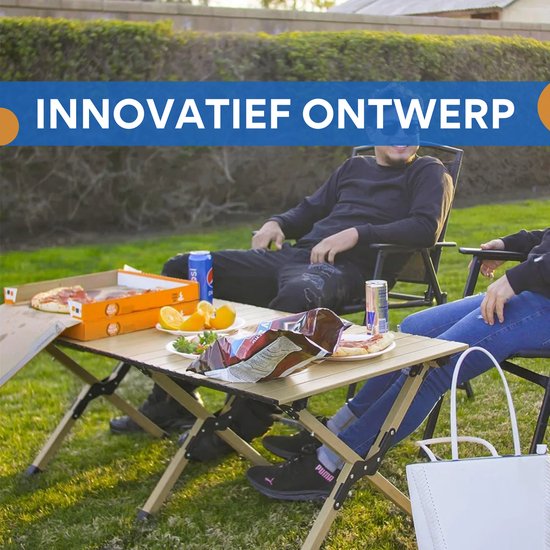 Buiten klaptafel - Campingtafel - Vouwtafel - Voor picknick, kamperen & BBQ - Draagbare campingtafel met draagtas - Lichtgewicht inklapbaar van Merkloos — afbeelding 3