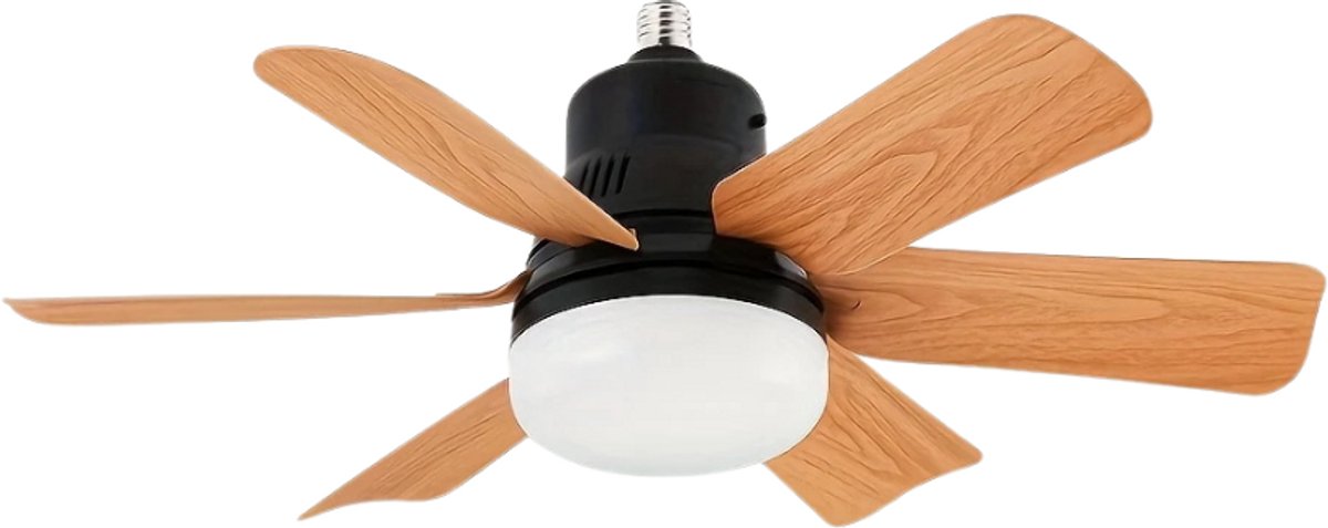 Nivard Plafondventilator - Met Verlichting - Plafond Ventilator - Met Lamp - Plafonniere Met Ventilator - Met Licht - Zwart - 51cm
