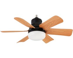 Nivard Plafondventilator - Met Verlichting - Plafond Ventilator - Met Lamp - Plafonniere Met Ventilator - Met Licht - Zwart - 51cm
