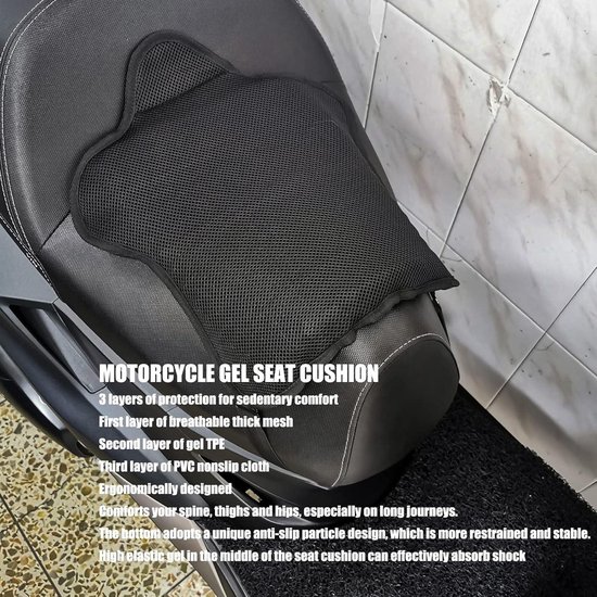 Motorfiets Pneumatische Zitkussen Overdrukventiel Handpers Opblaasbare Motorfiets Zitkussen Schokabsorptie Seat Protector Comfortabel voor Lange Rit