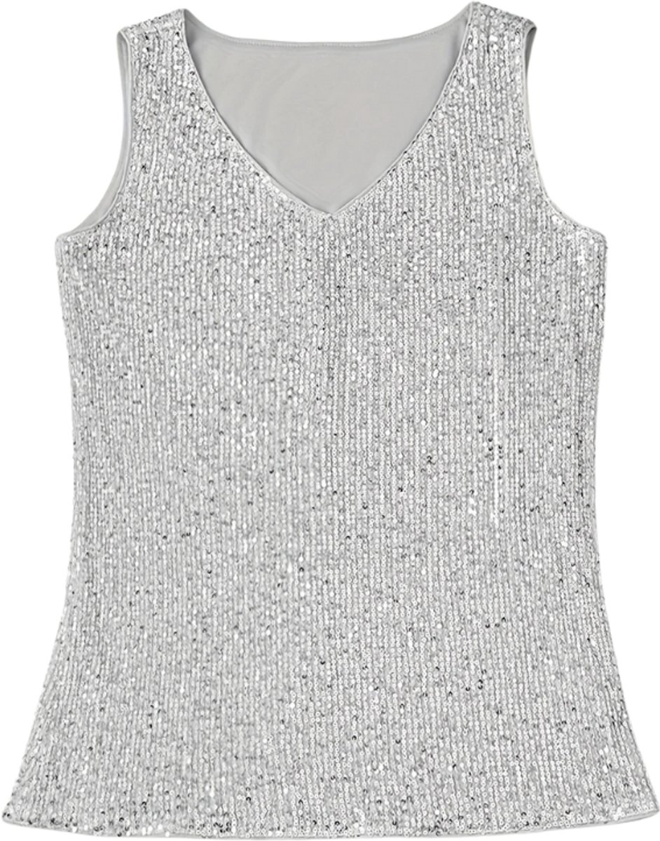 Nivard Topje Dames - Kleding - Shirt - Blouse - Kort - Volwassen - Zilver