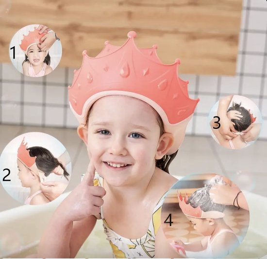 Anti slip baby shower support stand - Knuffelbare bad toren - Antislip douchesteun - 6 maand - 3 jaar,- plus shampoo kroon hoed. van Merkloos — afbeelding 4