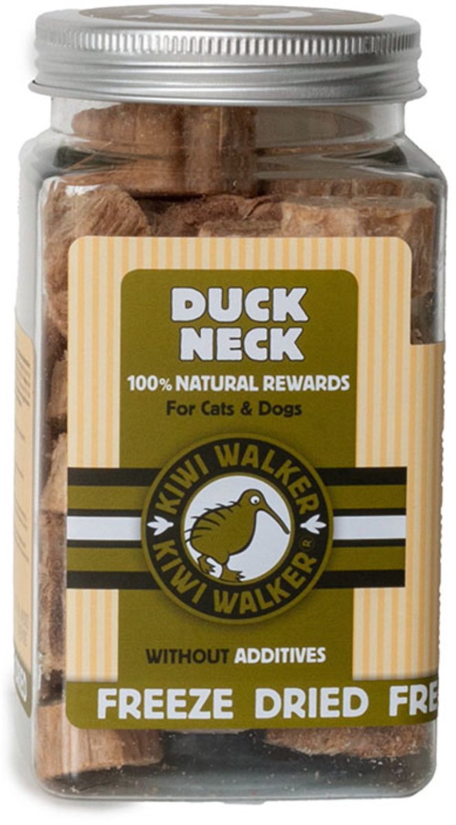 kiwi walker - hond en kattensnack - 70 gr - gevriesdroogde eendennekschijfjes - natuurlijk - geen additieven