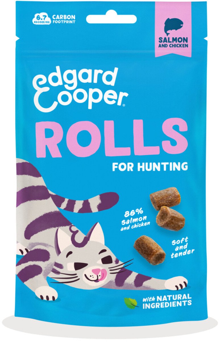 Edgard&Cooper Rolls - Kattensnack - Zalm 45 g