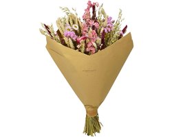 Wildflowers by Floriëtte Classic Bouquet - Pink - Roze - 60 cm - Droogbloemen - Boeket