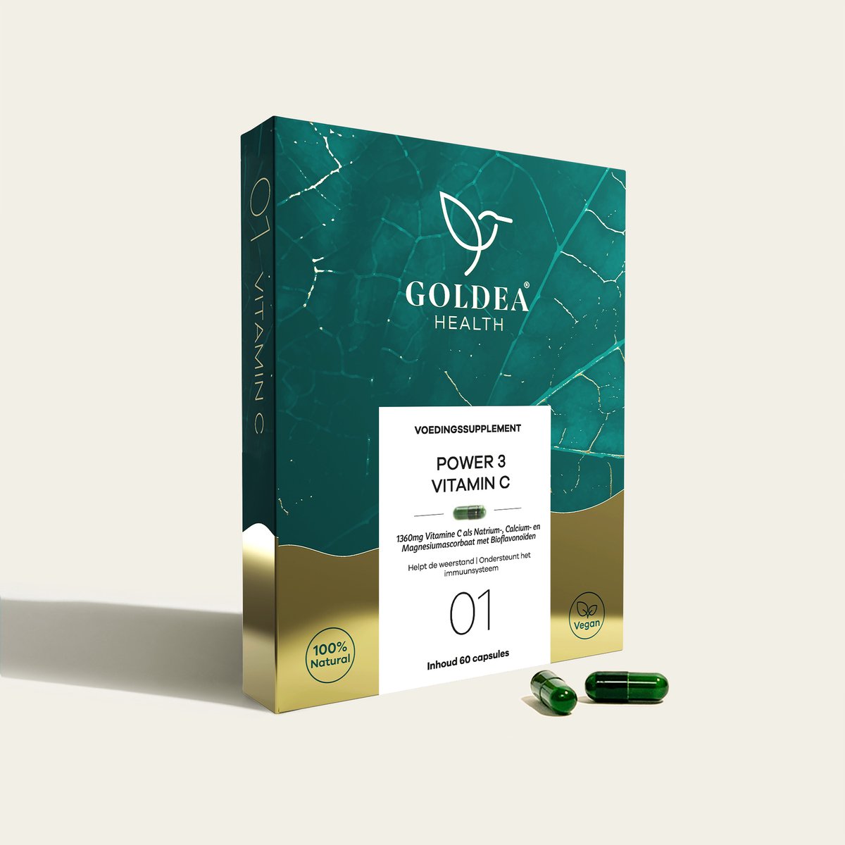 Goedkoopste Goldea Health Vitamine C - Vegan - Voedingssupplement - Sodium Ascorbaat - 960 mg - Bioflavonoïden - 40 mg - 30 Capsules - Maanddosering
